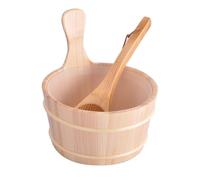 Ensemble Seau Sauna - Kit Bol Bois 4 L | Pelle pour Bain Vapeur et Spa | Idéal Cadeau pour Amis, Parents, Grands-Parents | Accessoires pour Douche, Relaxation, Rituel