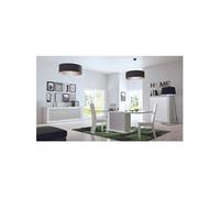 Ensemble Séjour avec Table Allongeable 180-225cm + Leds - DAYTON WHITE -