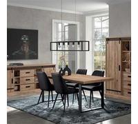 Ensemble Séjour Industriel Complet avec Table 230cm Piètement U - CEDRA - ALTOBUY Marron G