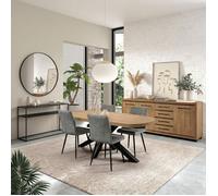 AltoBuy Ensemble séjour Table 200cm + Buffet Aspect Bois Finition Houston Oak - VASALY