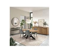 Ensemble séjour table 200cm + buffet aspect bois finition Houston Oak - VASALY - ALTOBUY