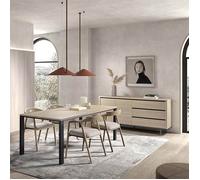Ensemble séjour table repas 230cm + buffet aspect bois finition Urban Oak - BONNIE