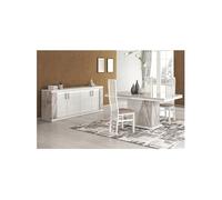 EROS - Ensemble Séjour Table Repas + Buffet 4 Portes Eclairage Led intégré