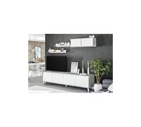 Pegane Ensemble meuble TV - Blanc