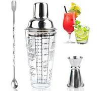 Ensemble Shaker à Cocktail avec Verre Doseur