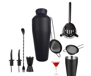 Ensemble shaker cuillère à mélanger ergonomique en acier inoxydable | Ensemble de bar pour cocktails à la maison et à la maison pour liqueur, salon, maison et boissons