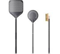 Ensemble Silecomplaza pour four à pizza, comprenant : pelle à pizza rotative de 22,9 cm, plaque à pizza perforée de 30,5 x 35,6 cm, brosse pour four à pizza professionnel. Accessoires pour la maison e