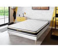 Ensemble Soft 150x200cm + sommier Kit - 19cm - Mousse haute densit avec micro-cellules d'air - Tonique - Sommier kit Blanc - Avec couette et oreillers