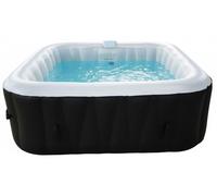 ENSEMBLE SOLAIRE TOUT COMPRIS : spa gonflable pour 6 personnes (carré) et accessoires : 4 appuie-tête, filtre, épuisette, brosse, tapis, couverture