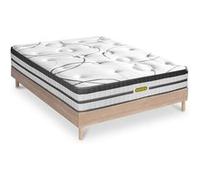 Ensemble sommier bois et Matelas Concorde Ressorts ensachés Accueil Mémoire - 26cm - 140x200cm G