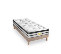 Ensemble sommier bois et Matelas Concorde Ressorts ensachés Accueil mémoire - 26cm - 90x200cm