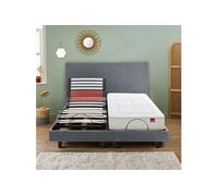Epeda Sommier électrique Horizon Relax 1820D 2 x 90 x 200 cm + tête de lit Gris foncé