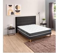 Ensemble sommier et matelas 100x200 cm mousse ferme Bultex Essential Gris
