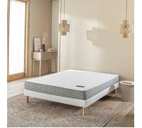 Ensemble sommier et matelas 140x190 cm latex & mousse ferme Terre de Nuit Aisance 2.0 Blanc