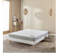 Ensemble sommier et matelas 140x190 cm mousse HR ferme Terre de Nuit Absolu 2.0 Blanc