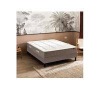Ensemble sommier et matelas 140x200 cm ressorts ensachés et mémoire de forme ferme Escapade