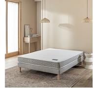 Ensemble sommier et matelas 70x190 cm mousse HR ferme Terre de Nuit Absolu 2.0 Gris clair