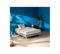 Ensemble sommier et matelas 90x190 cm ressorts et mémoire de forme ferme Sweety Gris clair