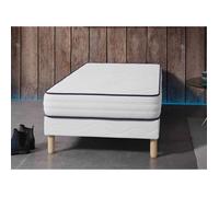 Ensemble sommier et matelas - Blanc - 90 x 190 cm - Mousse - 20 cm d'épaisseur - Ferme