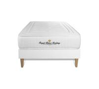 Ensemble 90x200 matelas LANCASTER ressorts ensaches et memoire de forme + sommier kit blanc