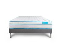 Ensemble sommier matelas 140x190 BodyMax Mémoire de forme et micro ressorts ensachés - 26 cm - Equilibré - sommier kit gris
