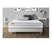 Ensemble sommier matelas 140x200 Memo luxe Ressorts ensachés et mémoire de forme - Septnuits - Equilibré - 26 cm