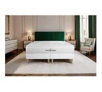 Ensemble sommier matelas 160x200 Lancaster Ressorts ensachés et mémoire de forme - 22 cm - Ferme - double sommiers blanc