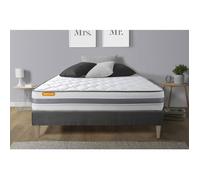 Ensemble sommier matelas 160x200 Memo Spring Ressorts ensachés et mémoire de forme - Ferme - Gris