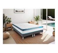 Ensemble sommier matelas 160x200 Perform Mémoire de forme - 23 cm - Ferme - double sommiers gris