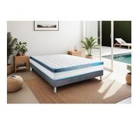 Ensemble sommier matelas 160x200 Perform Mémoire de forme - 23 cm - Ferme - sommier gris