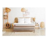 Ensemble sommier matelas LE DÉLICAT 140x190cm Ressorts ensachés + Mémoire de forme 5 zones de confort - Ep. 26cm + sommier Beige G