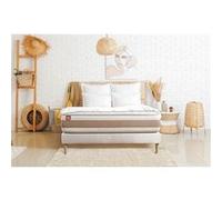 Ensemble sommier matelas LE DÉLICAT 140x190cm Ressorts ensachés + Mémoire de forme 5 zones de confort - Ep. 26cm + sommier kit Blanc G