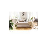 Ensemble sommier matelas LE SOYEUX 140x190cm Ressorts ensachés + Mémoire de forme BioVisco - Ep. 24cm + sommier kit Beige