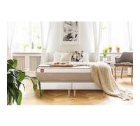 Ensemble sommier matelas LE SOYEUX 200x200cm Ressorts ensachés + Mémoire de forme BioVisco - Ep. 24cm + double sommiers Blanc G