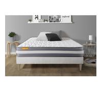 Ensemble sommier + matelas - SEPTNUITS - Memo plus - Mémoire de forme 24 cm - Confort ferme - Sommier 2x15 lattes
