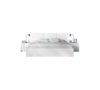 Ensemble structure de lit + tete de lit en 3 parties et 2 tables de nuit avec 2 tiroirs - HAVANA - 160 x 200 cm - Blanc