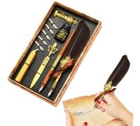Ensemble stylo plume et encre | Stylo vintage pour écriture | de | Kit avec pointes de rechange, coffret cadeau signature vintage de luxe