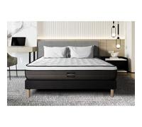Ensemble Suite 140x200 Ressorts ensaches, memoire de forme 5 zones sommier noir