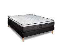 Ensemble Suite 160x200 Ressorts ensaches, memoire de forme 5 zones sommier noir