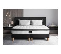 Ensemble Superieur 160x200 Memoire de forme 3 zones double sommier noir