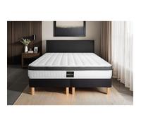 Ensemble Superieur 200x200 Memoire de forme 3 zones double sommier noir