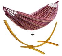 Ensemble support bois avec hamac simple violet