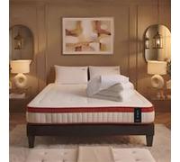 Ensemble Suprême 90x190 cm + sommier + accessoires - Mousse HD mémoire - Ép. 24 cm G
