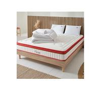 Ensemble Suprême 90x190 cm + sommier bois + accessoires - Mousse HD mémoire - Ep. 24 cm