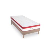 Ensemble Suprême 90x190 cm + sommier bois - Mousse HD mémoire - Ep. 24 cm