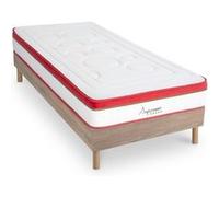 Ensemble Suprême 90x190 cm + sommier bois - Mousse HD mémoire - Ép. 24 cm G