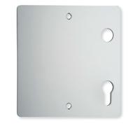 Ensemble sur plaque Charlemagne 150 x 150 x 3 mm bec de cane + wc sans voyant aluminium argent DUVAL 31-0102-8205