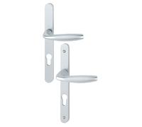 Ensemble sur plaque étroite saillie réduite New York HOPPE 099KH300LMSGL/1810 Inox F9 - Clé i - Mont/Rap/ép.68/77 - 3397875