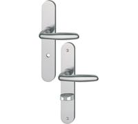 Ensemble sur plaques aluminium VERONA à condamnation finition F9 aspect inox mat - HOPPE - 758197