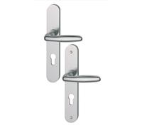 Ensemble sur plaques aluminium VERONA clé I pour cylindre européen finition F9 aspect inox mat HOPPE 2834543